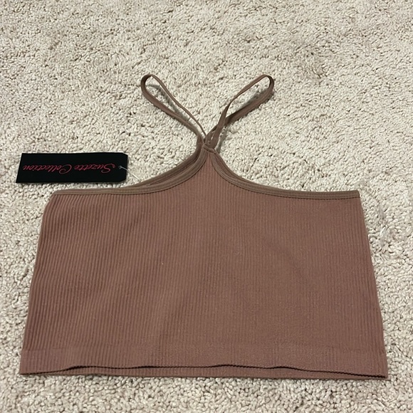 Other - Crop top bralette ribbed brown